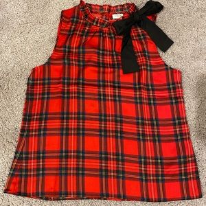 NWT J. Crew plaid blouse with bow